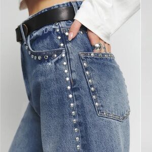Reformation Studded Blue Denim Jeans Sz 28